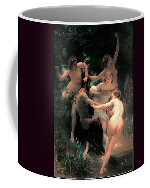 Toscano Coffee Mug featuring the painting Nymphs and Satyr 1873 #1 by William Adolphe Bouguereau