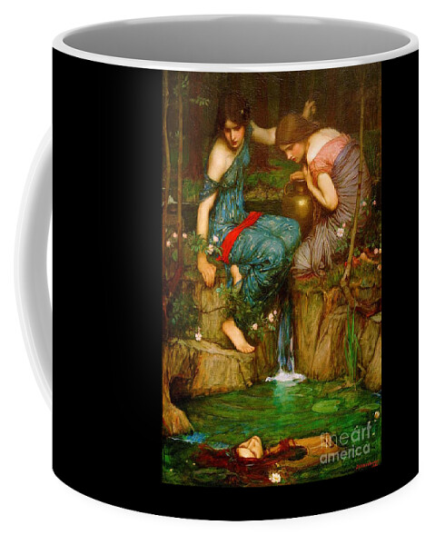 John William Waterhouse Coffee Mug featuring the painting Nymphs Finding the Head of Orpheus - 1905 by John William Waterhouse
