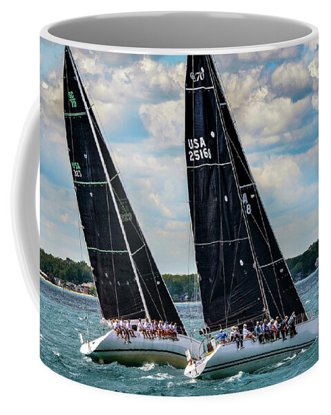 Ohana Coffee Mug featuring the photograph Ohana and Stripes BYC Mac Race 2020 by Michael Thomas