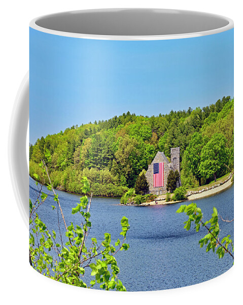 Old Stone Church Coffee Mug featuring the photograph Old Stone Church in Black and White by Monika Salvan