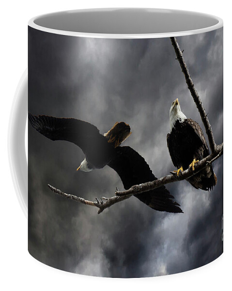Bald Eagles Coffee Mug featuring the photograph On The Edge #1 by Bob Christopher