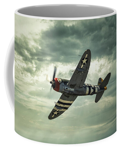 Air Coffee Mug featuring the photograph P47 Thunderbolt, World War 2 Fighter Aircraft #1 by Rick Deacon