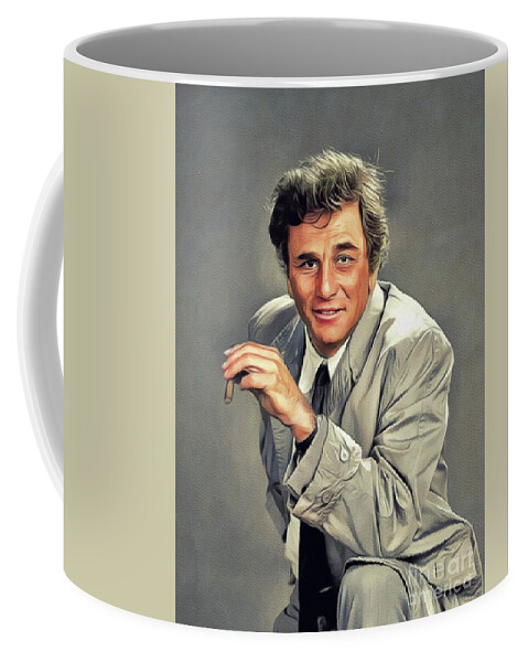 Peter Coffee Mug featuring the painting Peter Falk, Actor #1 by Esoterica Art Agency