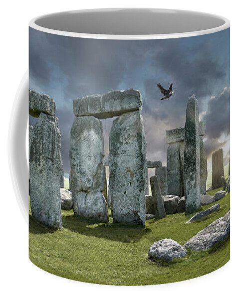 Stonehenge Coffee Mug featuring the photograph Ancient Stone - Photo of Stonehenge stone circle by Paul E Williams