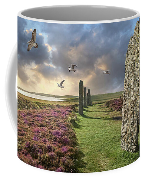 Ring Of Brodgar Coffee Mug featuring the photograph Ancient Stone - Photo of The Ring of Brodgar Stone Circle, Orkney #1 by Paul E Williams