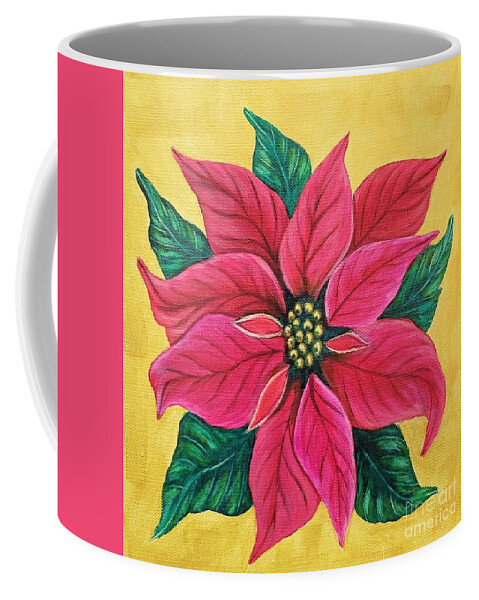 Poinsettia Coffee Mug featuring the painting Poinsettia #2 by Jimmy Chuck Smith