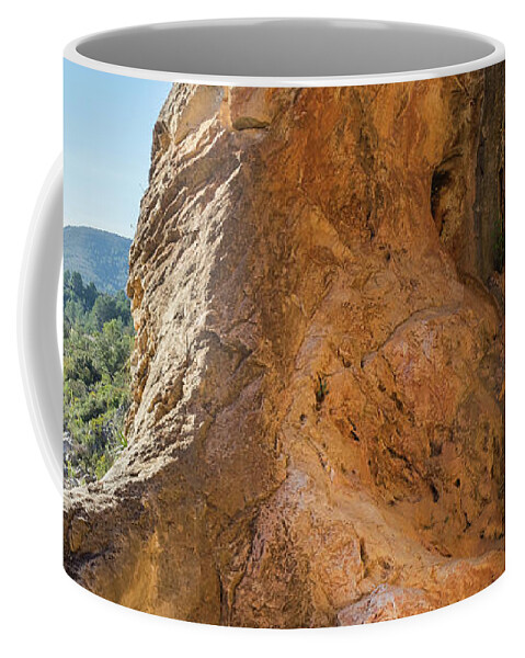 Mountains Coffee Mug featuring the photograph Red-brown rock formation 3. Abstract mountain beauty by Adriana Mueller