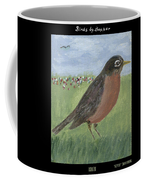 Bird Coffee Mug featuring the painting Robin by Tim Nyberg