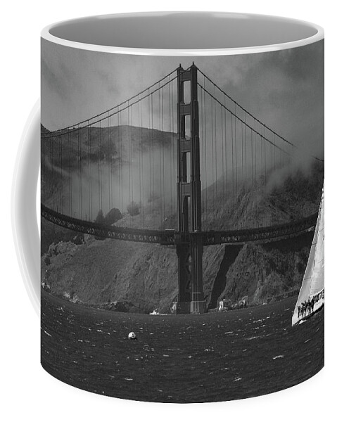 Sailing Coffee Mug featuring the photograph Sailing out the Golden Gate #2 by Bonnie Colgan