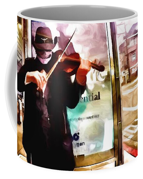  Coffee Mug featuring the mixed media Skeletonichi Cowboy C #1 by Bencasso Barnesquiat