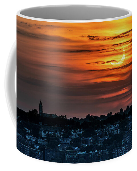 New York Coffee Mug featuring the photograph Solar eclipse over Yonkers by Kevin Suttlehan