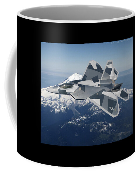 Raptor Coffee Mug featuring the digital art Splinter Raptor by Custom Aviation Art