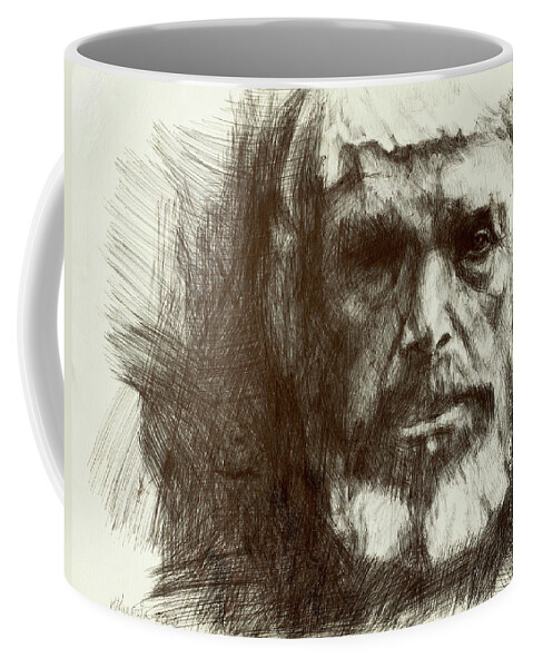 #juliamargaretcameron Coffee Mug featuring the drawing Study of a Portrait 28 #1 by Veronica Huacuja