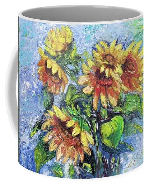 Sunflowers Coffee Mug featuring the painting Sunflowers. #2 by Tetiana Bielkina