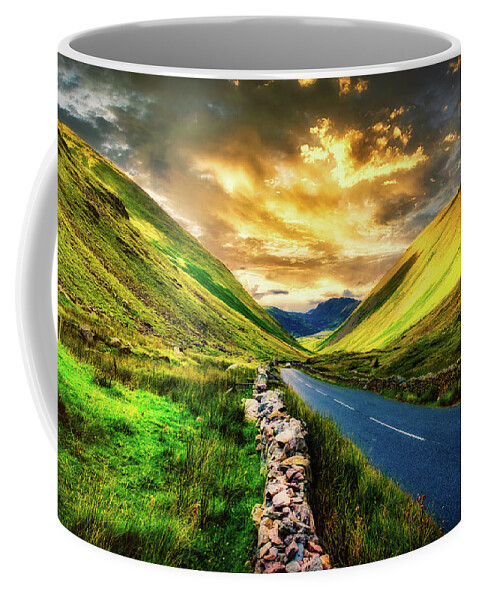 Lake District Coffee Mug featuring the photograph Sunset at the Lake District in England #1 by Karel Miragaya