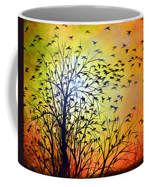 Flying Birds Coffee Mug featuring the painting Taking Flight #1 by Amy Giacomelli
