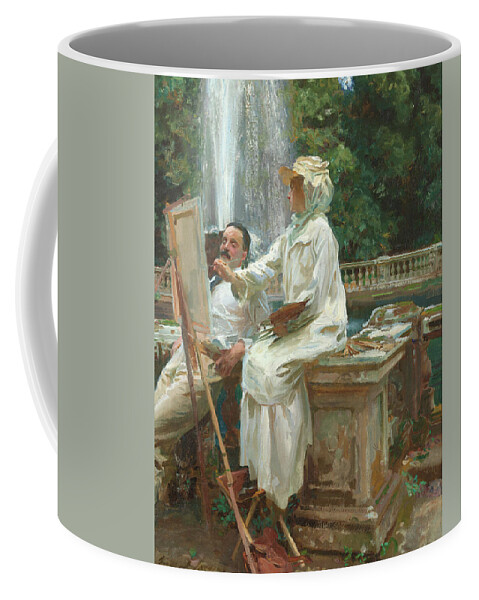 Fountain Coffee Mug featuring the painting The Fountain Villa Torlonia Frascati Italy, 1907 #1 by John Singer Sargent