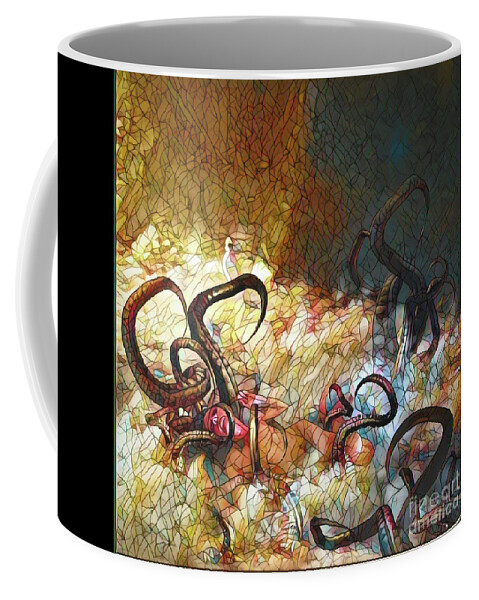 Dark Coffee Mug featuring the digital art The Offering #1 by Recreating Creation