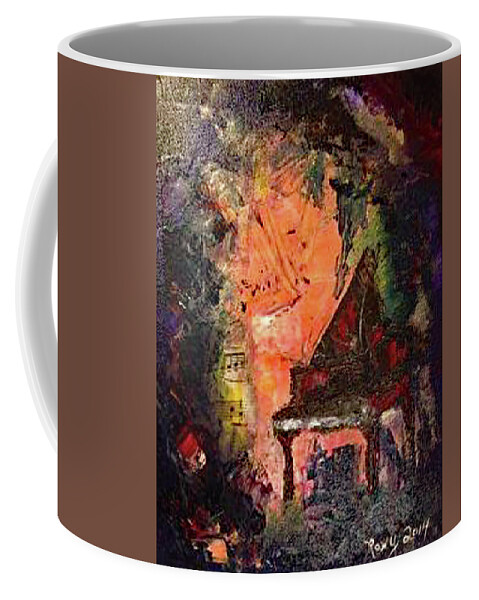 Piano Coffee Mug featuring the painting The Piano by Roxy Rich