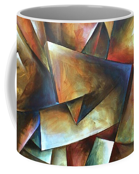 Abstract Coffee Mug featuring the painting The Wall by Michael Lang