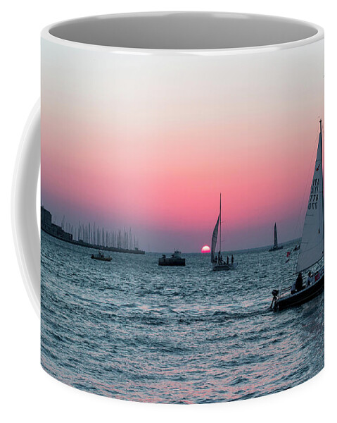 Trieste Coffee Mug featuring the photograph Trieste, sunset #2 by Helga Novelli