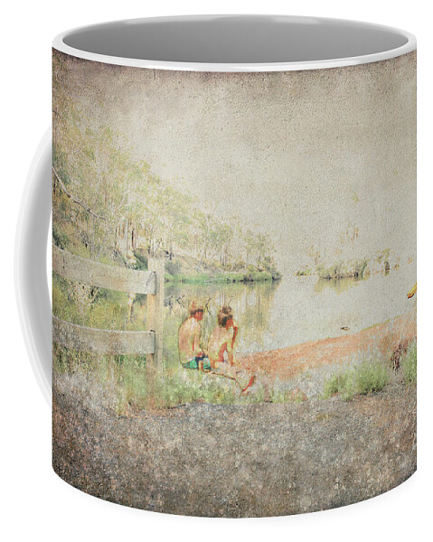 River Coffee Mug featuring the photograph Two Boys by Elaine Teague