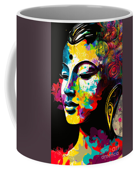 Buddha Coffee Mug featuring the digital art Buddha Art Print by Crystal Stagg