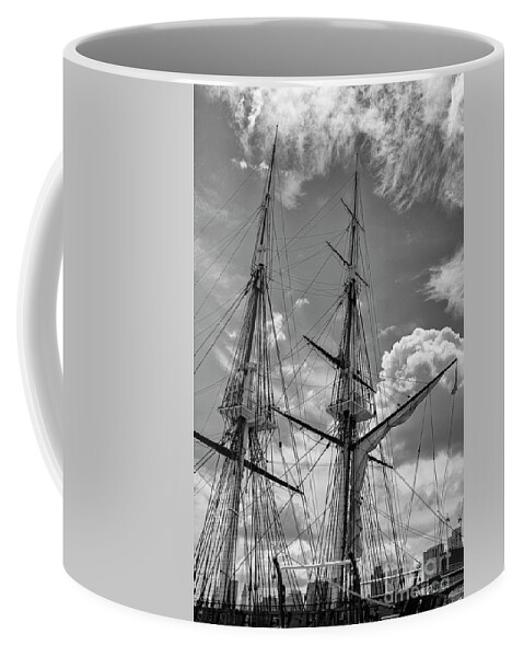 Charlestown Harbour Coffee Mug featuring the photograph USS Constitution Masts 2 by Bob Phillips