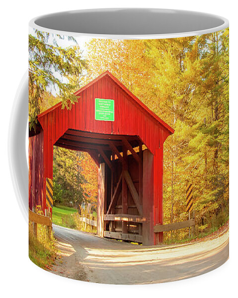 Moseley Covered Bridge Coffee Mug featuring the photograph Vermonts Moseley covered bridge #2 by Jeff Folger