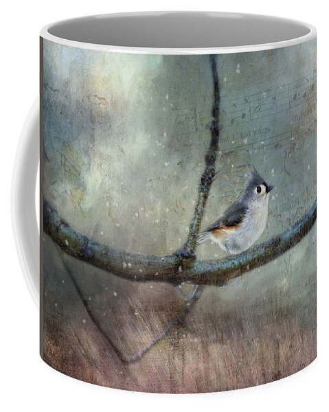 Photography Coffee Mug featuring the digital art Winter Bird Song by Terry Davis