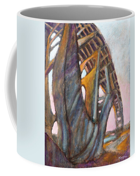 Yaquina Bay Coffee Mug featuring the painting Yaquina Bay Bridge #1 by Mike Bergen