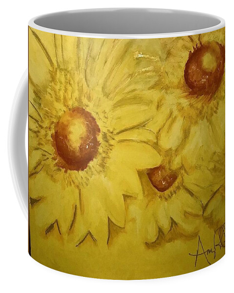  Coffee Mug featuring the painting Yellow by Angie ONeal