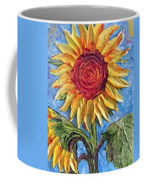 Paris Wyatt Llanso Coffee Mug featuring the painting Yellow Sunflower #3 by Paris Wyatt Llanso