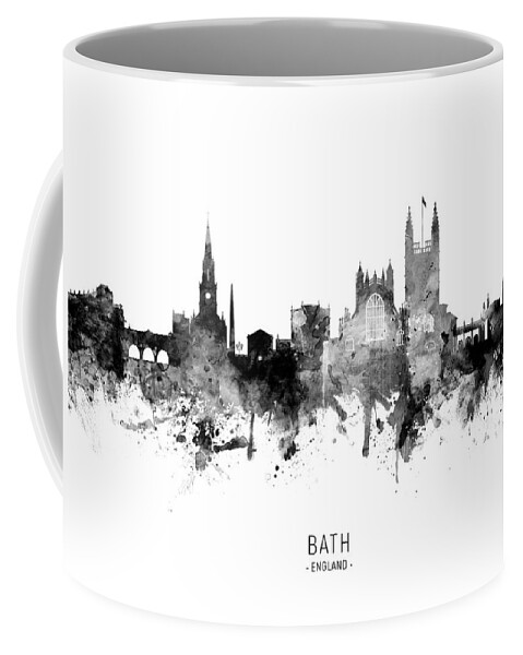 Bath Coffee Mug featuring the digital art Bath England Skyline Cityscape by Michael Tompsett