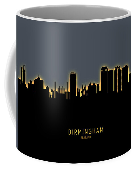 Birmingham Coffee Mug featuring the digital art Birmingham Alabama Skyline by Michael Tompsett