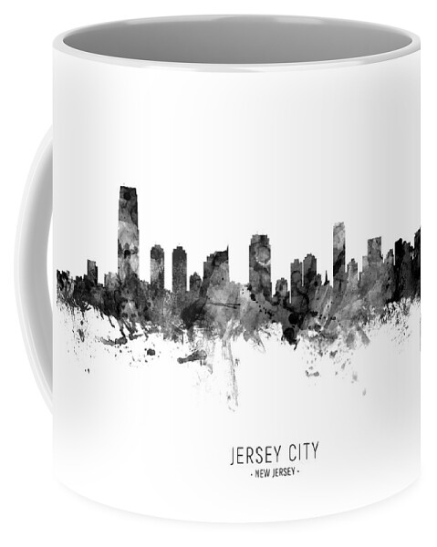 Jersey City Coffee Mug featuring the digital art Jersey City New Jersey Skyline #10 by Michael Tompsett
