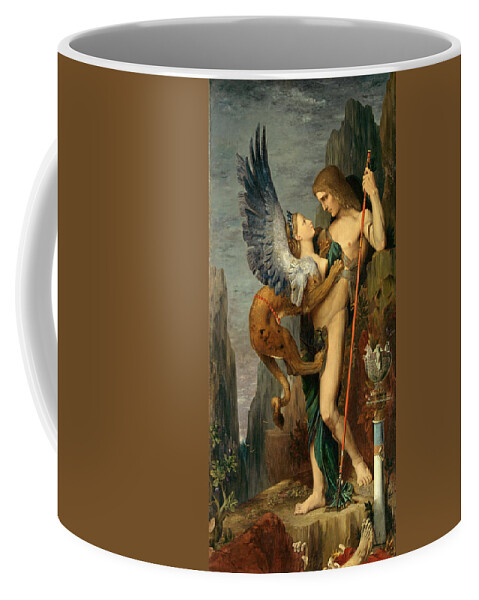Gustave Moreau Coffee Mug featuring the painting Oedipus and the Sphinx #10 by Gustave Moreau