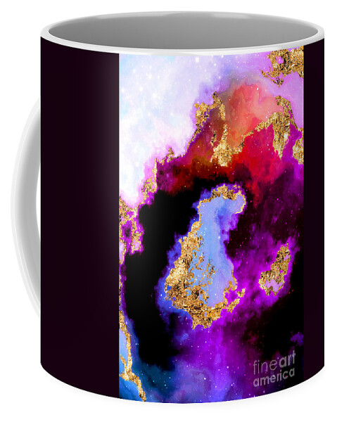 Holyrockarts Coffee Mug featuring the mixed media 100 Starry Nebulas in Space Abstract Digital Painting 005 by Holy Rock Design
