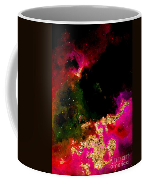 Holyrockarts Coffee Mug featuring the mixed media 100 Starry Nebulas in Space Abstract Digital Painting 031 by Holy Rock Design