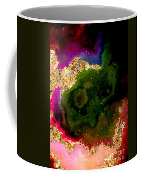 Holyrockarts Coffee Mug featuring the mixed media 100 Starry Nebulas in Space Abstract Digital Painting 033 by Holy Rock Design