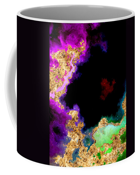 Holyrockarts Coffee Mug featuring the mixed media 100 Starry Nebulas in Space Abstract Digital Painting 038 by Holy Rock Design
