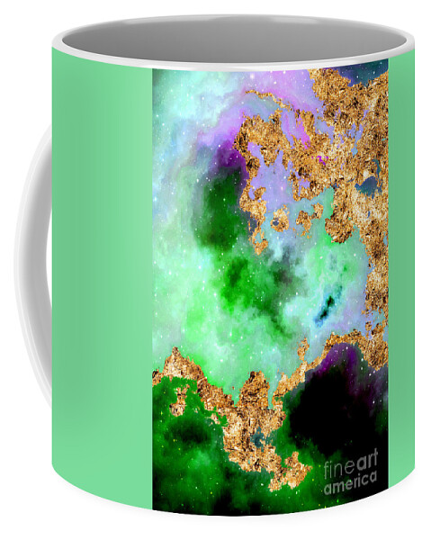 Holyrockarts Coffee Mug featuring the mixed media 100 Starry Nebulas in Space Abstract Digital Painting 042 by Holy Rock Design