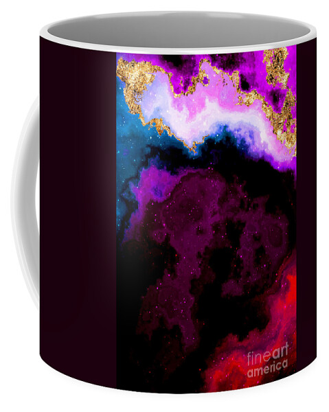Holyrockarts Coffee Mug featuring the mixed media 100 Starry Nebulas in Space Abstract Digital Painting 048 by Holy Rock Design