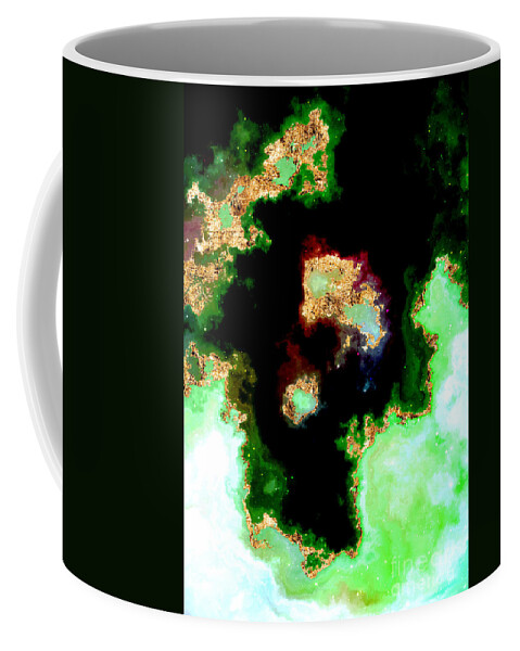 Holyrockarts Coffee Mug featuring the mixed media 100 Starry Nebulas in Space Abstract Digital Painting 113 by Holy Rock Design