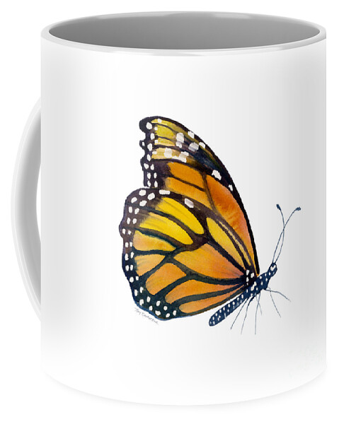 Monarch Butterfly Coffee Mug featuring the painting 103 Perched Monarch Butterfly by Amy Kirkpatrick