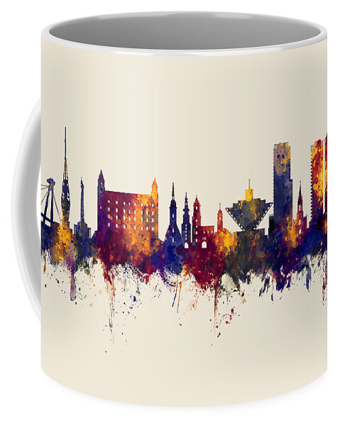 Bratislava Coffee Mug featuring the digital art Bratislava Slovakia Skyline #11 by Michael Tompsett