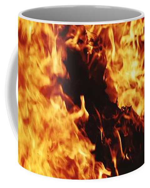 Campfire Coffee Mug featuring the photograph Closeup of Fire at time of festival by Ravindra Kumar