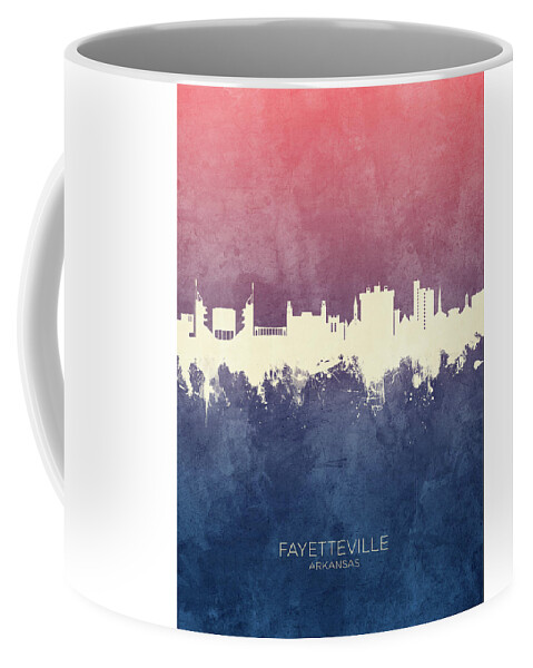Fayetteville Coffee Mug featuring the digital art Fayetteville Arkansas Skyline #11 by Michael Tompsett