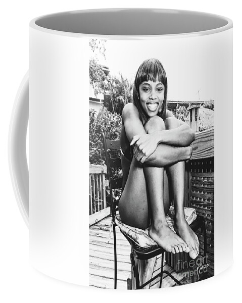 Two Girls Fun Fashion Photoraphy Art Coffee Mug featuring the photograph 1123 Dominique. Weekend Holiday Cranes Beach House Delray by Amyn Nasser