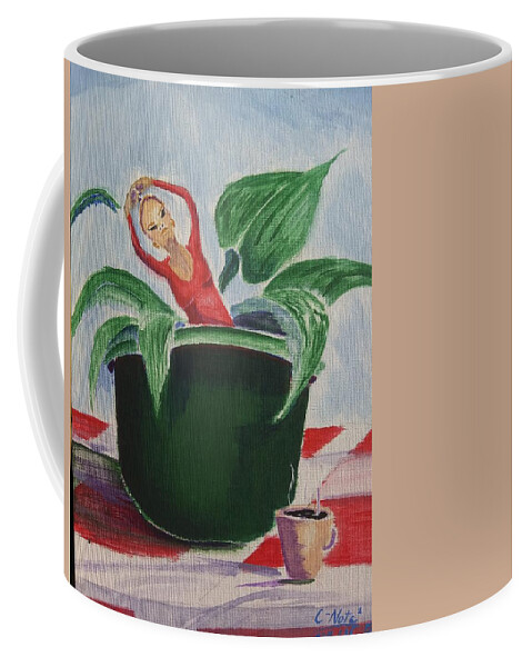 Black Art Coffee Mug featuring the drawing Untitled 115 by Donald C-Note Hooker